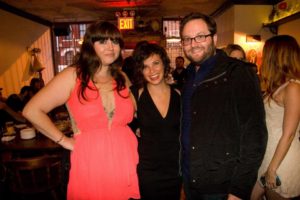 From slinging sandies to producing a show: three former cafe coworkers at the "Brunch on Sundays" premiere party.